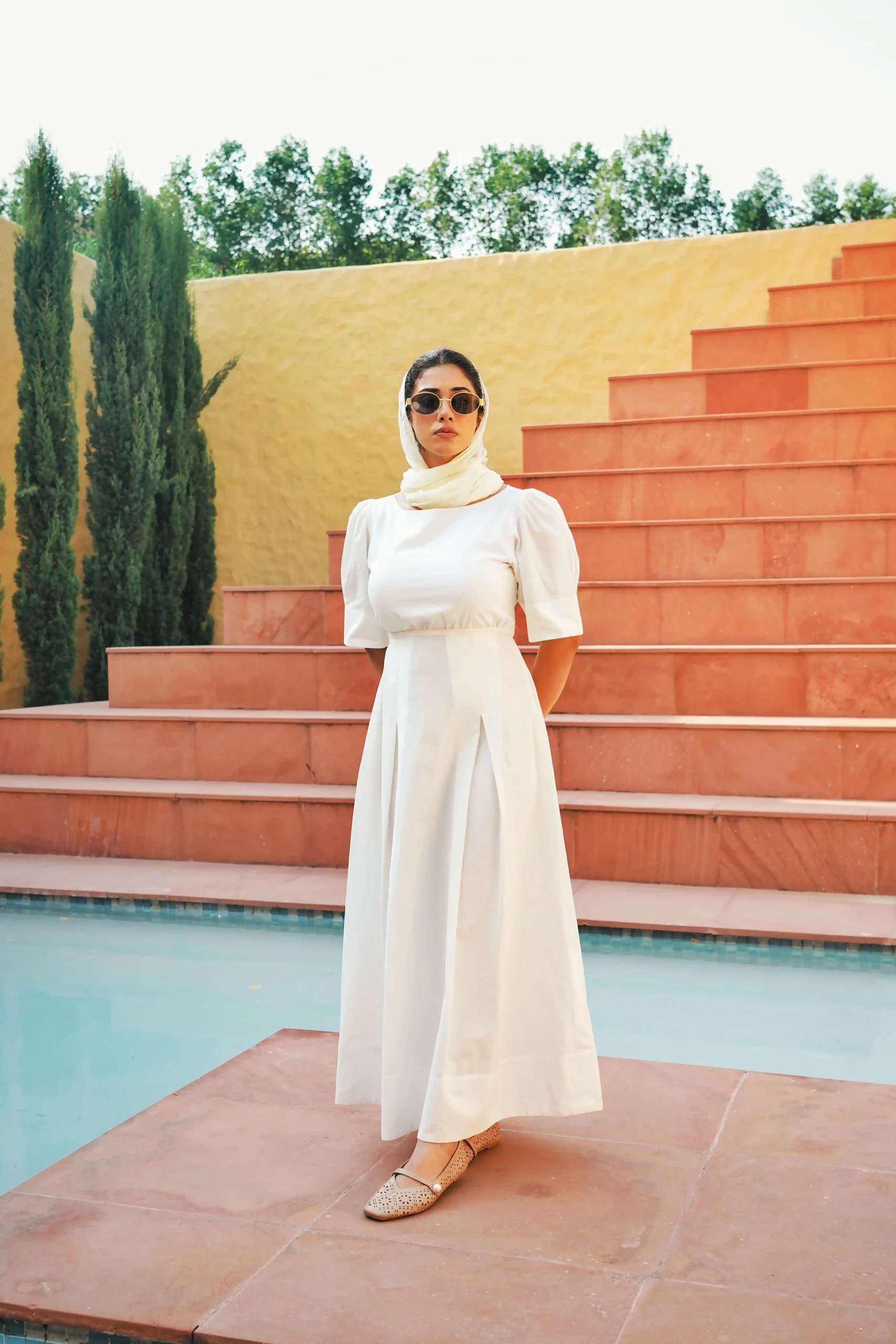 Pearl Camellia Maxi Dress
